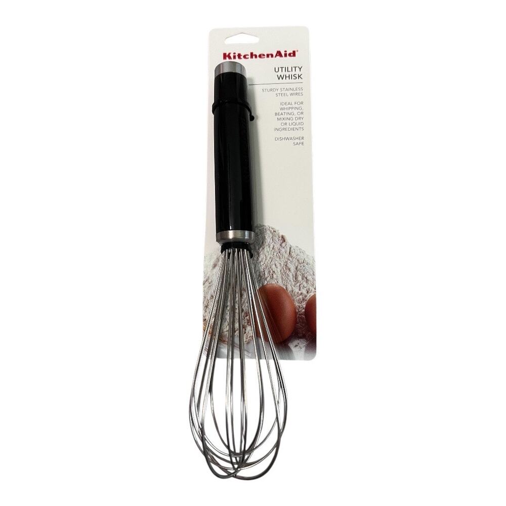 KitchenAid Utility Whisk Stainless Steel Black Handle NWT Christmas Gift Idea - Picture 3 of 3